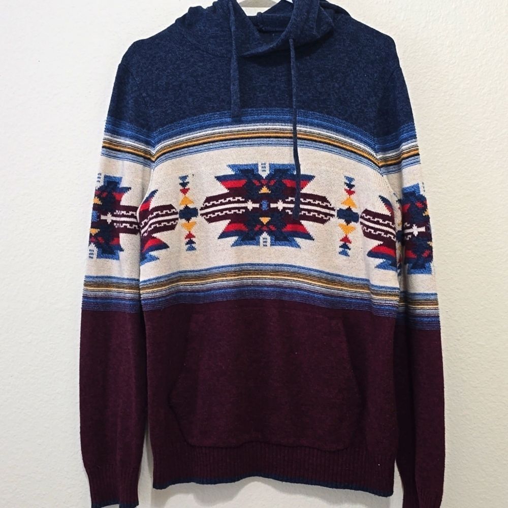American eagle southwestern knit hoodie sweater‎ Size Medium
